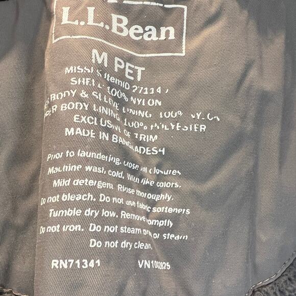 L.L. Bean 271140 Parka Womens Sz Medium Petite Green Hooded Jacket Full Zip Snap - Picture 9 of 9